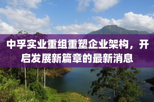 中孚實業(yè)重組重塑企業(yè)架構(gòu)，開啟發(fā)展新篇章的最新消息