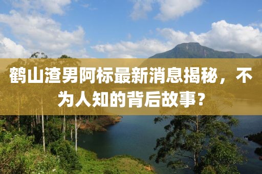 鶴山渣男阿標(biāo)最新消息揭秘，不為人知的背后故事？