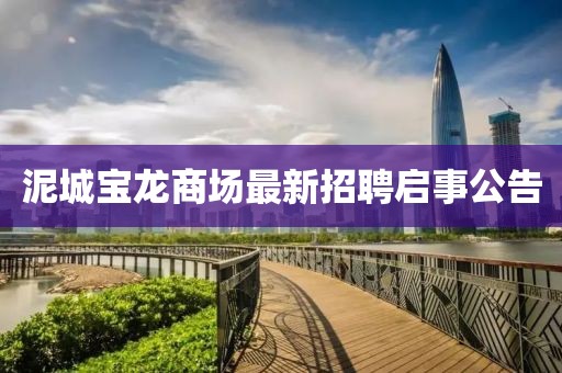 泥城寶龍商場最新招聘啟事公告