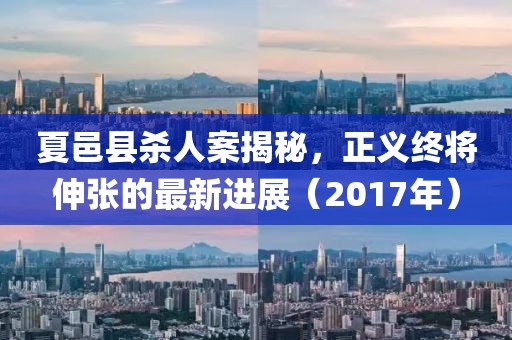 夏邑縣殺人案揭秘，正義終將伸張的最新進展（2017年）